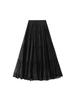 Summer Midi Flare High-Waist Mesh A-Line Pleated Skirt 9361