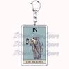 Popular Culture Halloween Tarot Card Keychains for Accessories Moon Luna Death Keyring Jewelry Fans Lovers Friends Reader Gifts