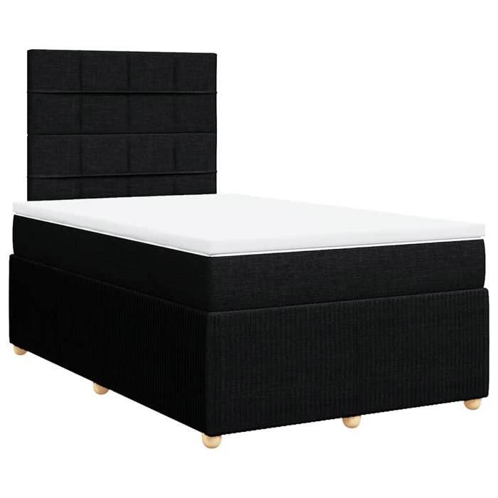 Cadre de lit avec matelas - Maison Exclusive - 120x190 cm - Tête de lit réglable - Tissu noir