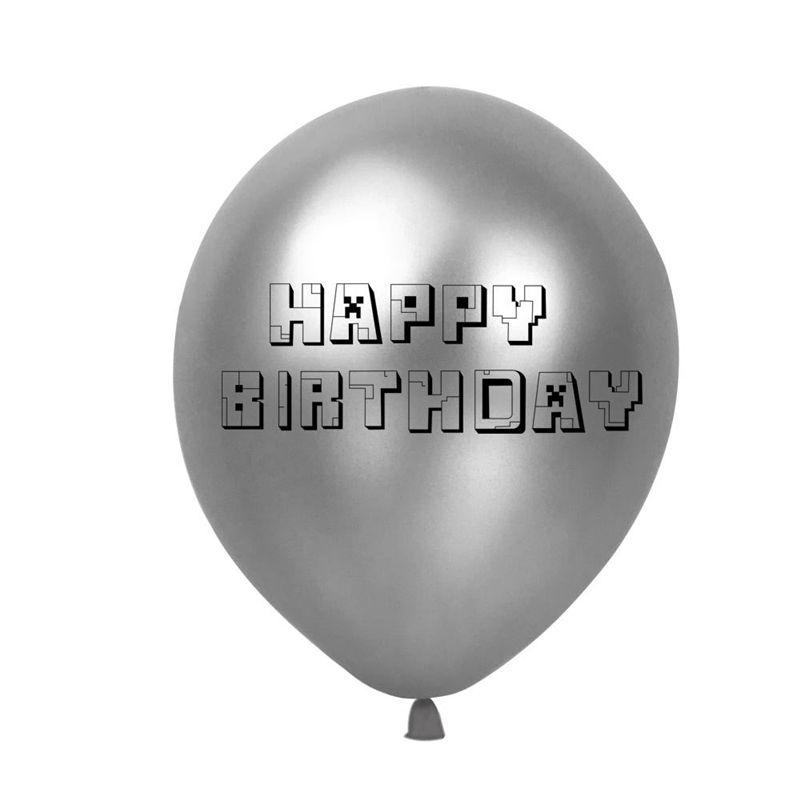 12" Pixel Minecraft Birthday Latex Balloon Party Decoration Kids Baby Shower