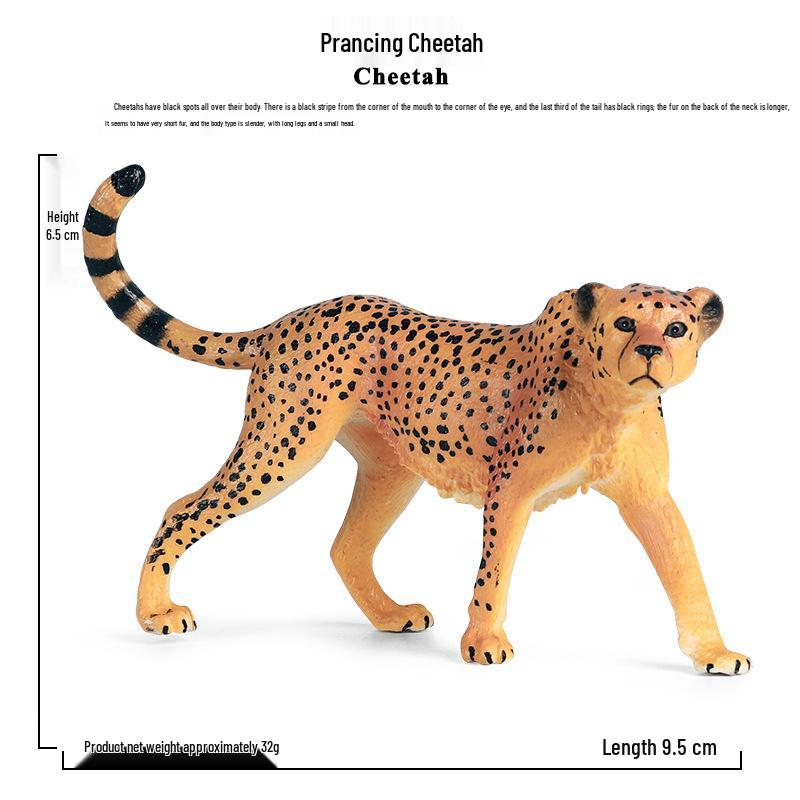 Wild Animal Figurine Set: Jaguar, Cheetah, African Leopard for Kids