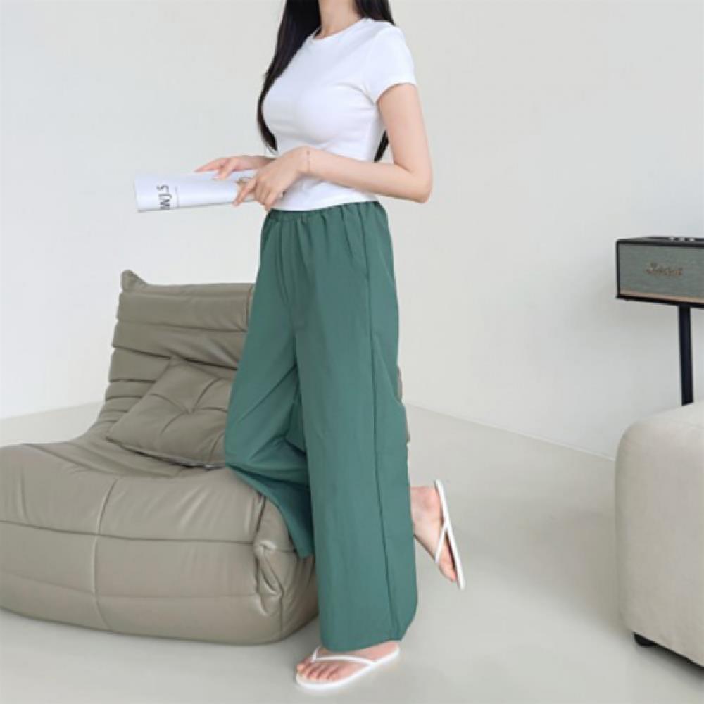 New ArrivalS Open Run Women S Summer Solid Color Wide Banding 9 Part pantS