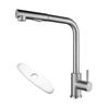 304 Stainless Steel Rotatable Kitchen Faucet with Pull-out Spray for Hot and Cold Water