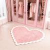 Pink Irregular Heart Shaped Rug Plush Soft Bedside Rug For Bedrooms Girly Room Decor Rug Home Decoration Carpet