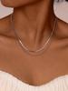 Necklace for Double Stainless Fashion Gift [Rockyu] Women, Silver, Chain, Steel, Hypoallergenic, Jewelry, (SILVER)