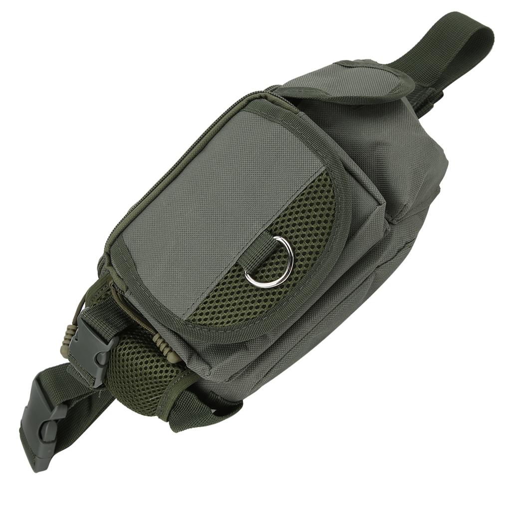 Fishing Bag Portable Polyester Storage Pack Bumbag Adjustable for Outdoor Hiking ClimbingMilitary