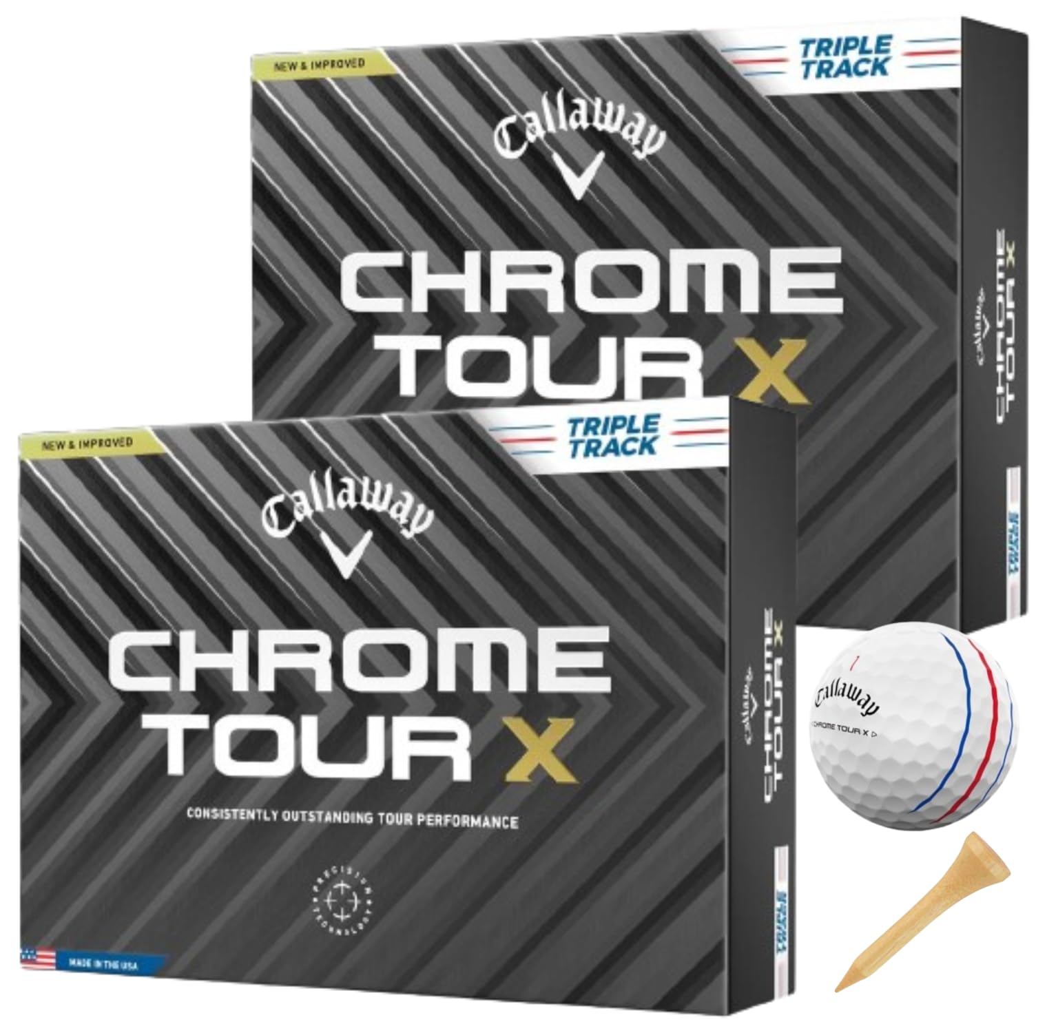 

Callaway CHROME TOUR X Triple Track Golf Ball White 2024 Callaway CHROME TOUR