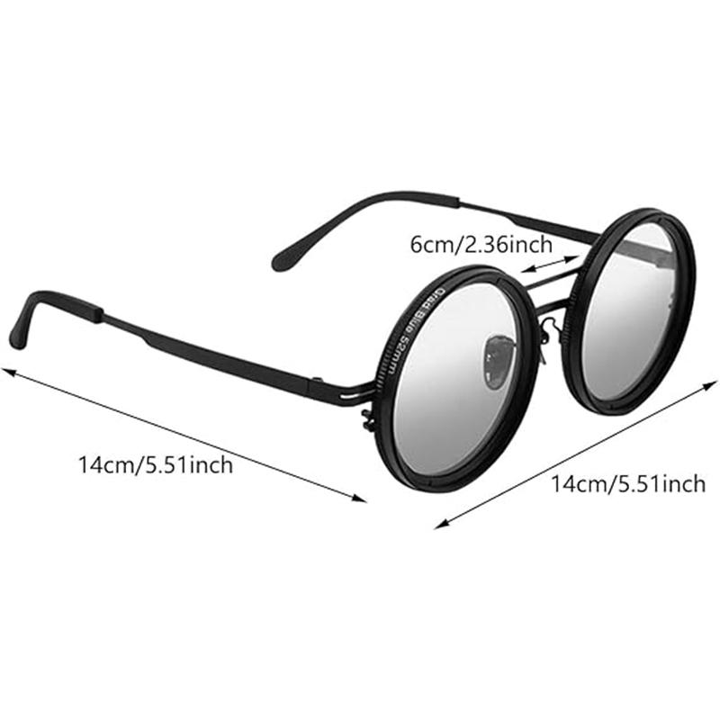 1Set Adjustable Tint Sunglasses Men Women ND9 Dimming Sun Glasses Retro Round Eyeglass With Gradient Lenses 2025