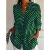 Mode Dames Zomer Revers Knopen Down Shirt 3D Gezicht Print Lange Mouwen Shirt Casual Grote Maat Outdoor Strand Bloemen Shirt