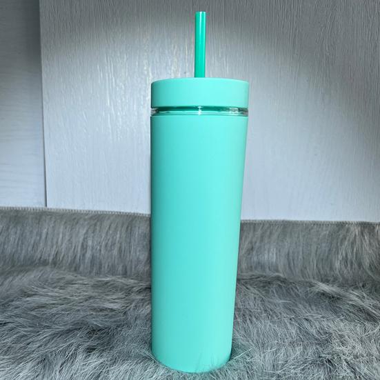 500ml Skinny Tumbler with Lid And Straw Double Wall Sippy Cup BPA-Free Tumblers
