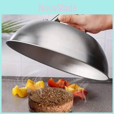 Grillabdeckung aus Edelstahl für Steaks und Burger mit hitzebeständigem Design für den Innen- und Außenbereich
