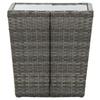 Side Table Gray 41.5 X 41.5 X 43 Cm Poly Rattan and Tempered Glass