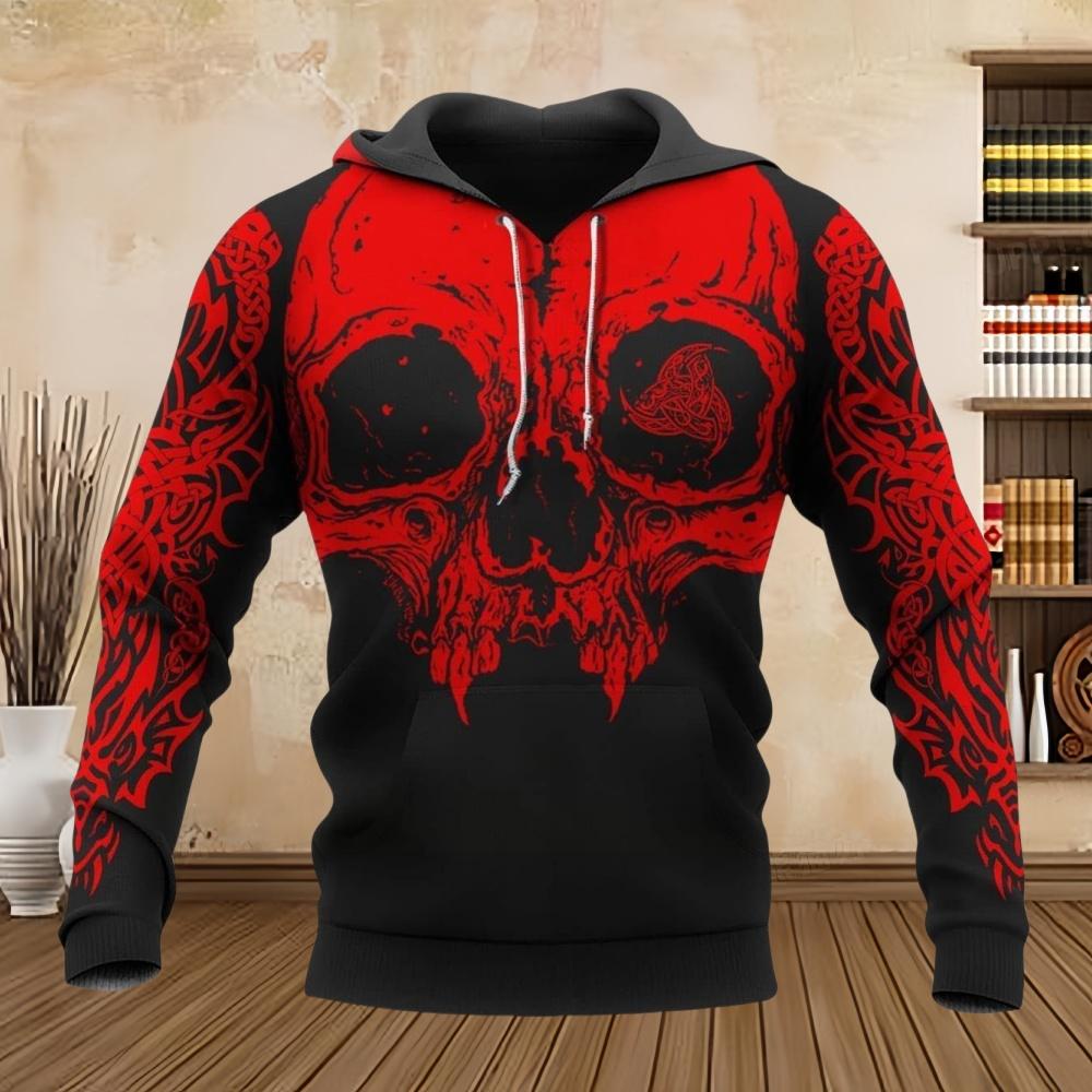 Nové Mikiny Punk 3D Potisk Lebky Vintage Sport Street Kolo Běh Unisex Grafické Mikiny Podzim Tělocvična Dlouhý Rukáv Tričko