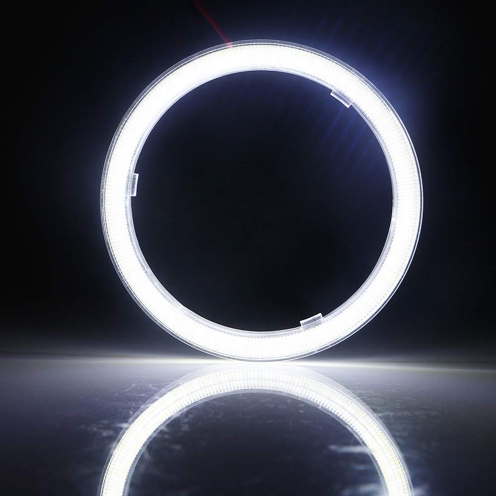 YongMing COB Squid Ring White LED Headlight Fog Lamp 60MM 39 Rows Diffused Cover with Ballast 2pcs