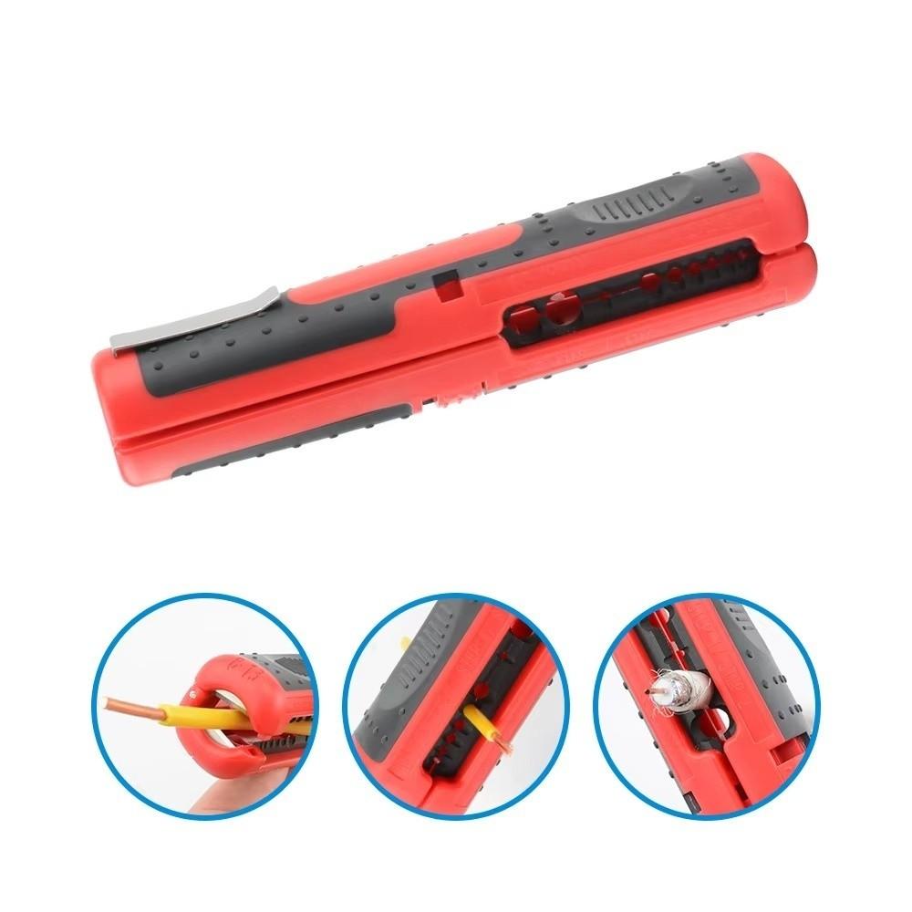 Portable Cable Stripper Anti-Skid Handle Manual Coaxial Cable Stripper Durable Pen Clip Design Wire Stripper RG59 RG6 Cable