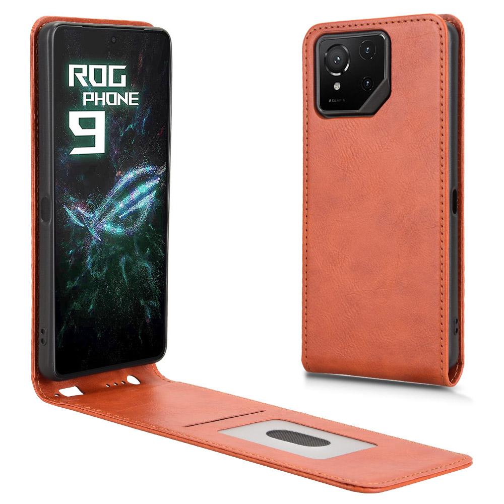 

Чохол для Asus ROG Phone 9 5G/ROG Phone 9 Pro 5G з відділенням для картки Магнітна вертикальна відкидна шкіряна кришка для телефону Orange