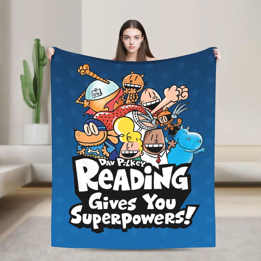 Dog Man Dogman Movie Comic Blankets Cartoon Flannel Awesome Breathable Throw Blankets for Coverlet Summer