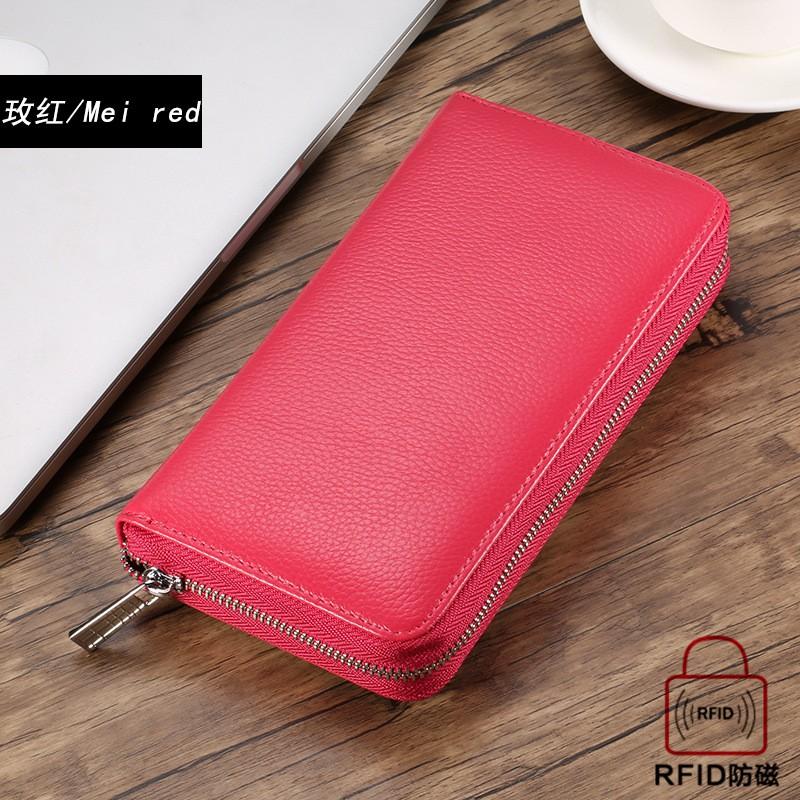 Genuine Leather RFID Blocking Card Holder Wallet Men Women Passport Case Key Organizer