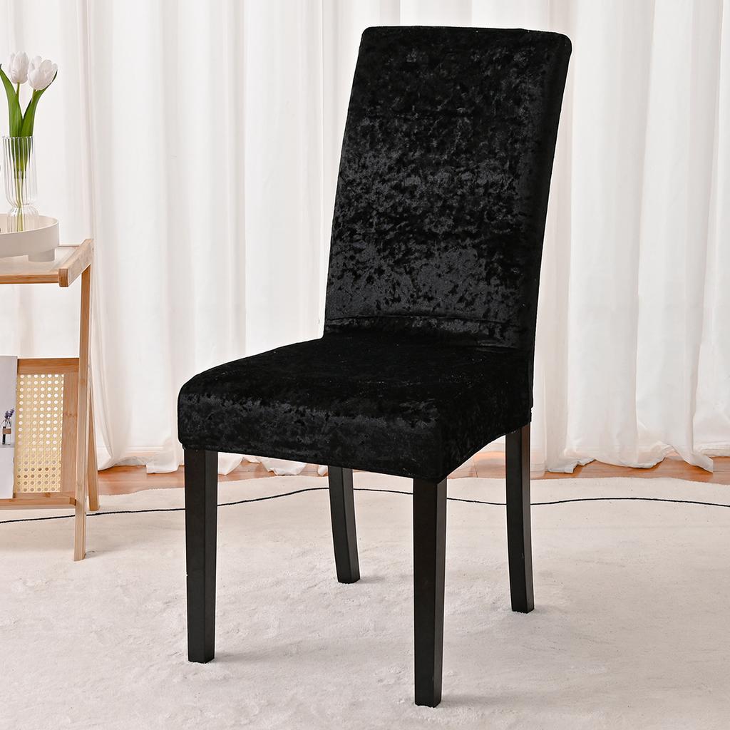 Buckle Non-Slip Gold Diamond Fleece Solid Color Elastic Chair Cover Household Hotel Dining Chair Cover Dust Chair Cover