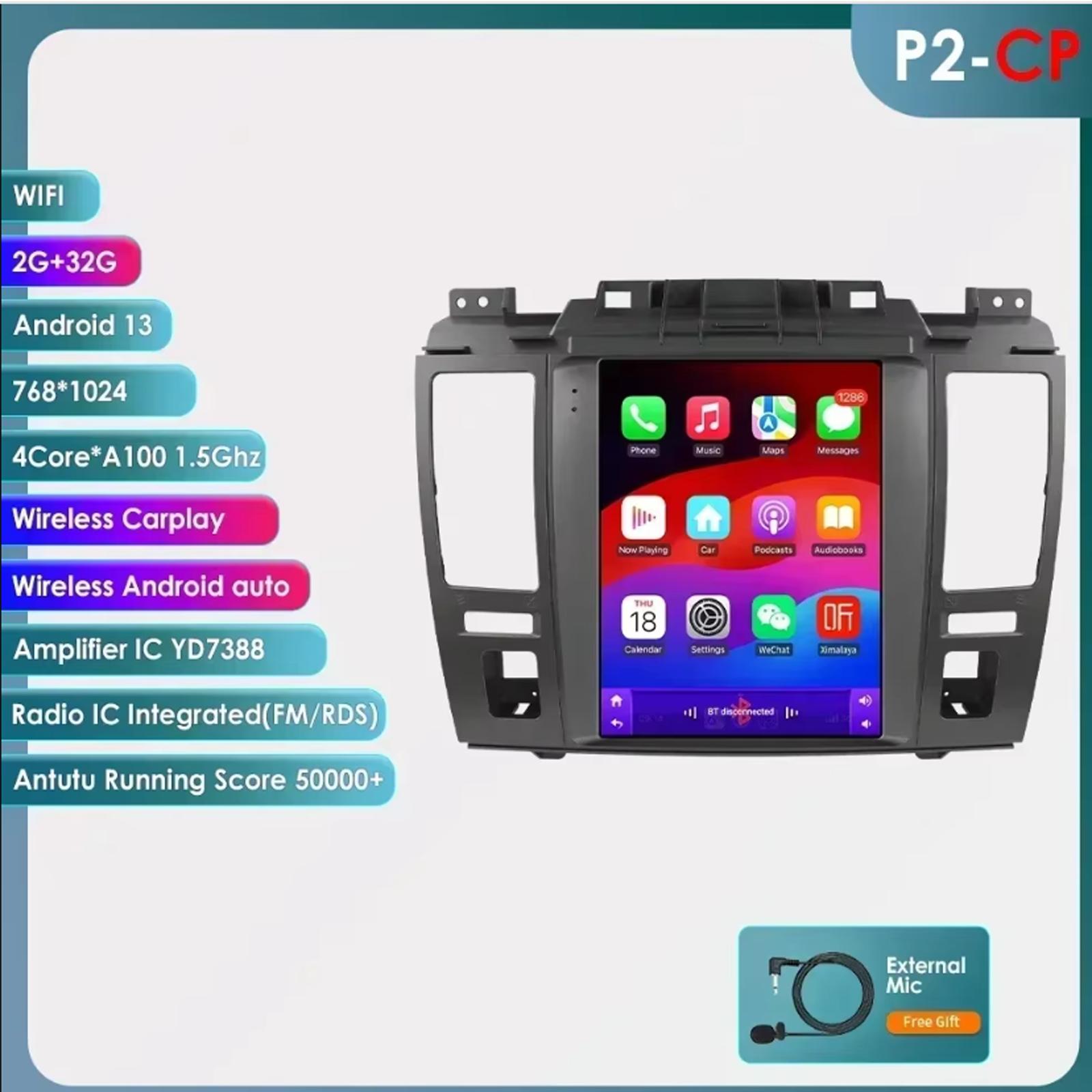 

Ossuret Android Car Radio для Nissan Tiida C11 2004 - 2013 Мультимедиа 9,7-дюймовый вертикальный экран Carplay Android Auto Интеллектуальный мультимедийный проигрыватель RDS P2CP 4Core 2G 32G