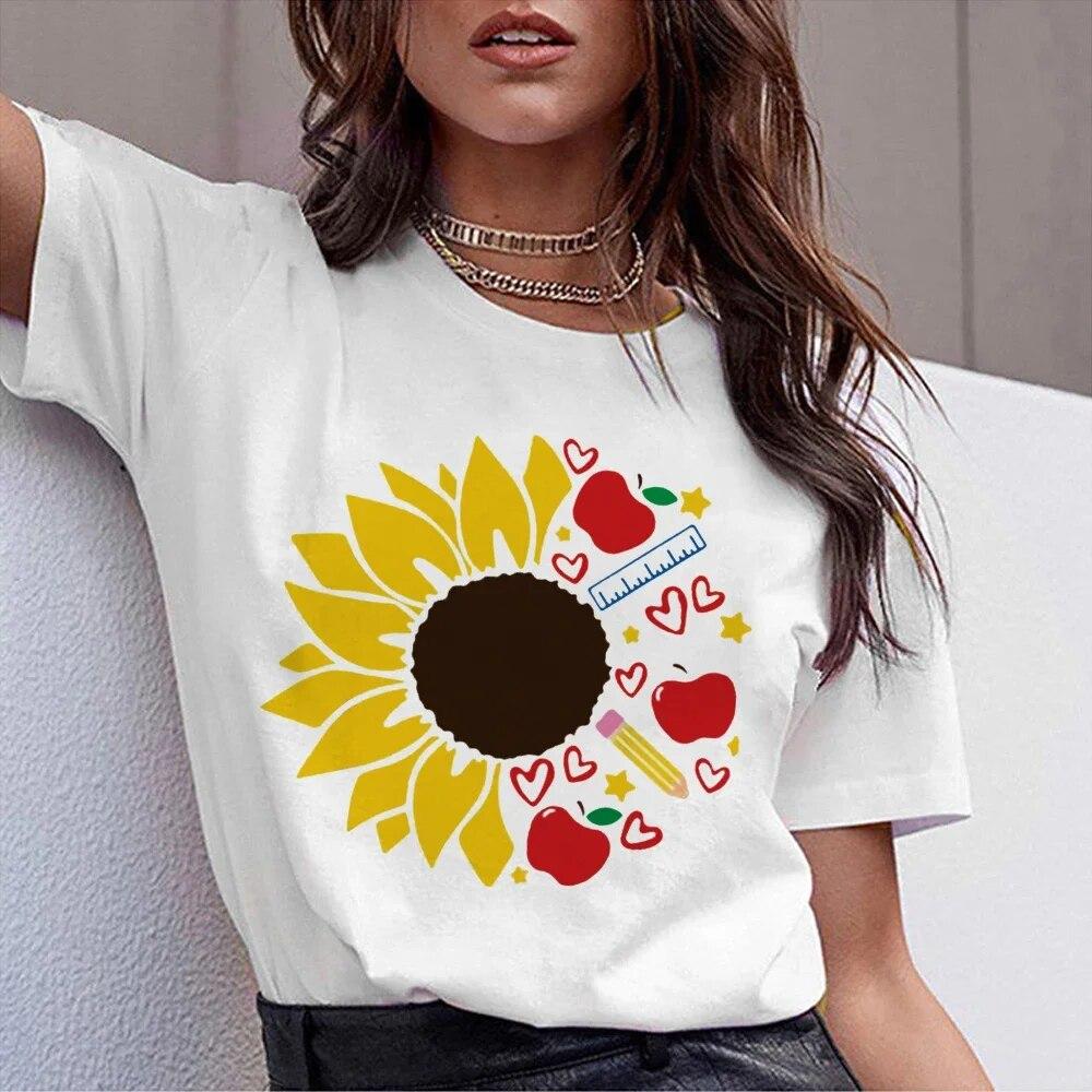 T Shirt For Women 2024 Printed Rainbow Teacher Casual Gift Harajuku Tee Shirts Lady Summer Short Sleeve Tops FeUnisex Unisex Tshirt