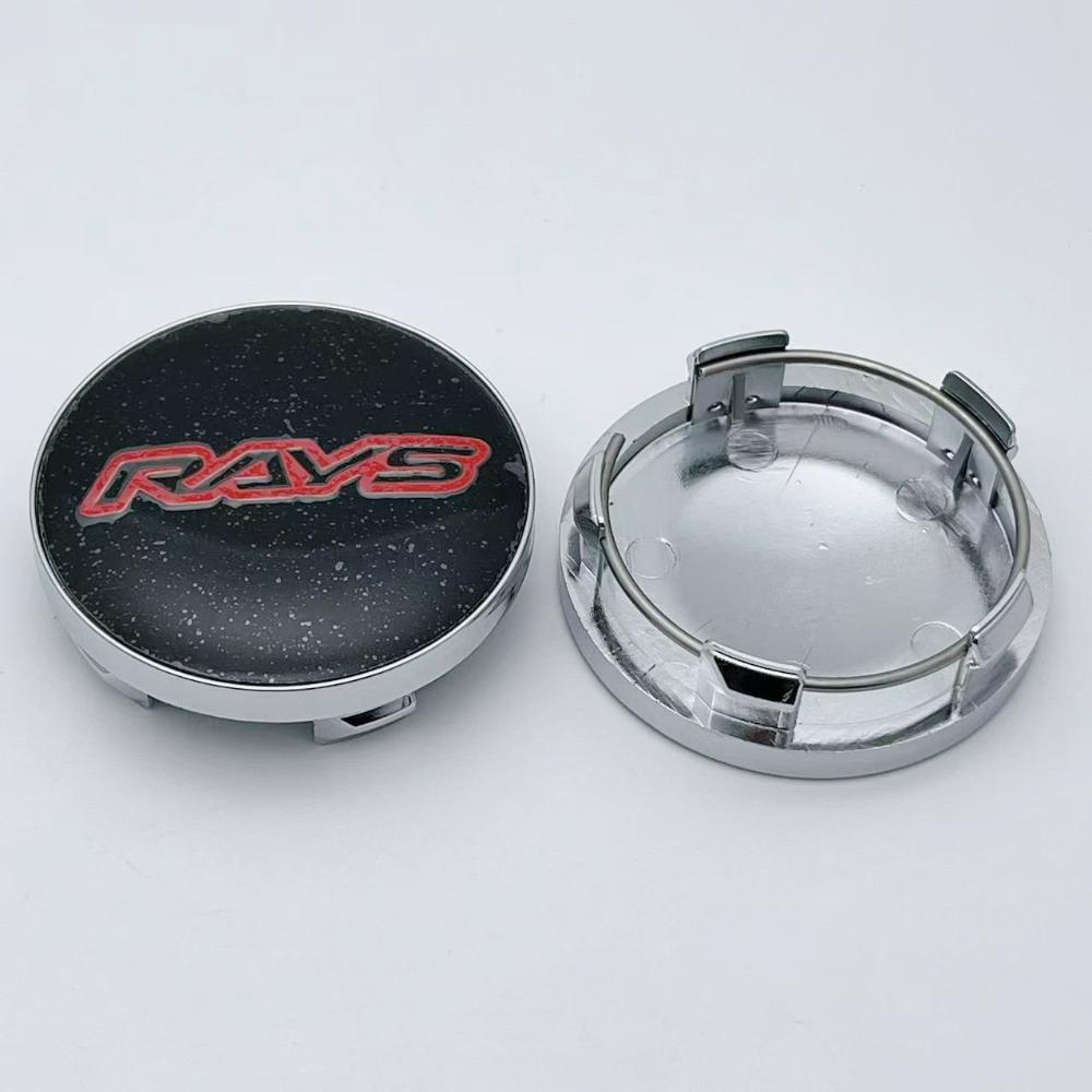 4pcs JDM Car Wheel Center Cap With 58mm RAYS Logo Emblem Badge Wheel Hubcap Rims Center Dust Cover Car Styling Accessories