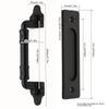 Dual-Sided Black Surface-Mounted Sliding Barn Door Handle