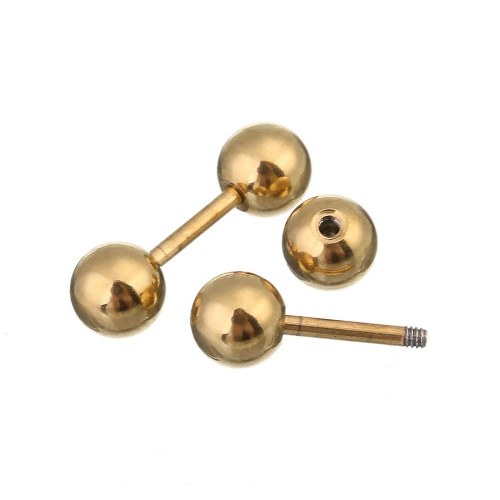 Fashion Round Studs Gold Black Barbell Stainless Steel Ball Fashion Jewelry Earrings Stud Earrings