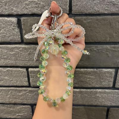 Summer Phone Lanyard Crystal Beaded Bow Keychain For Bag