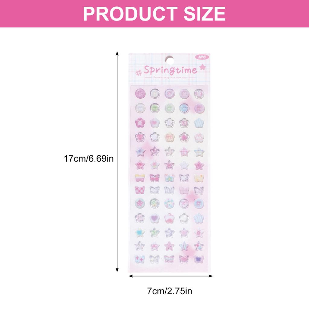 Scrapbook-Sticker Sternförmiger Sticker Epoxid-Dekorationssticker Klebeaufkleber Schreibwaren-Sticker zur Journal-Dekoration