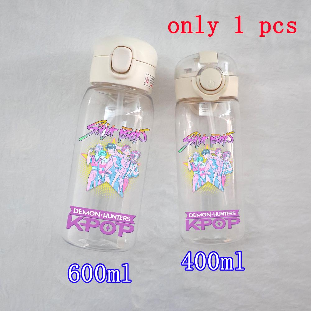 400ML-600ML Animated Movie K-Pop: Demon Hunters HUNTR/X Plastic Large Capacity Water Cup Bottle Gourde Drinking Bottle Gifts