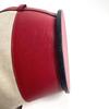 HERMES vintage Standy Crossbody Drawstring Shoulder Bag Leather/Canvas Red/Beige