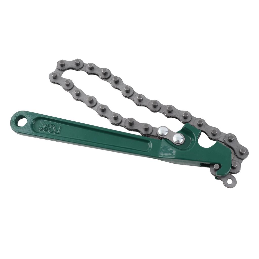 9-inch Chain Type Auto Oil Filter Wrench Repair Tool,   Sturdy Carbon Steel Chain, Comfortable Grip, for Vehicle Maintenance