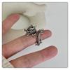 Adjustable Dragon Ring Men Plated Vintage Style Finger Unisex Animal Motif Statement Jewelry