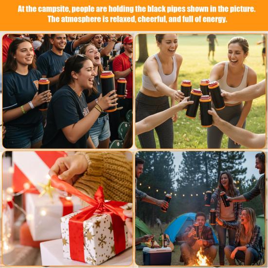 Dual Can Holder for Beer Soda Insulated PLA Can Cooler with Ergonomic Grip Quick Reload Outdoor Event Accessory