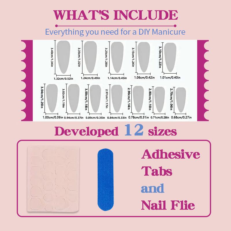 Cross-border Long-pointed Goth Style Wearing Nail Piece Cool Dark Rose Steel Ball Nail Piece Patch Wearable Nail Art