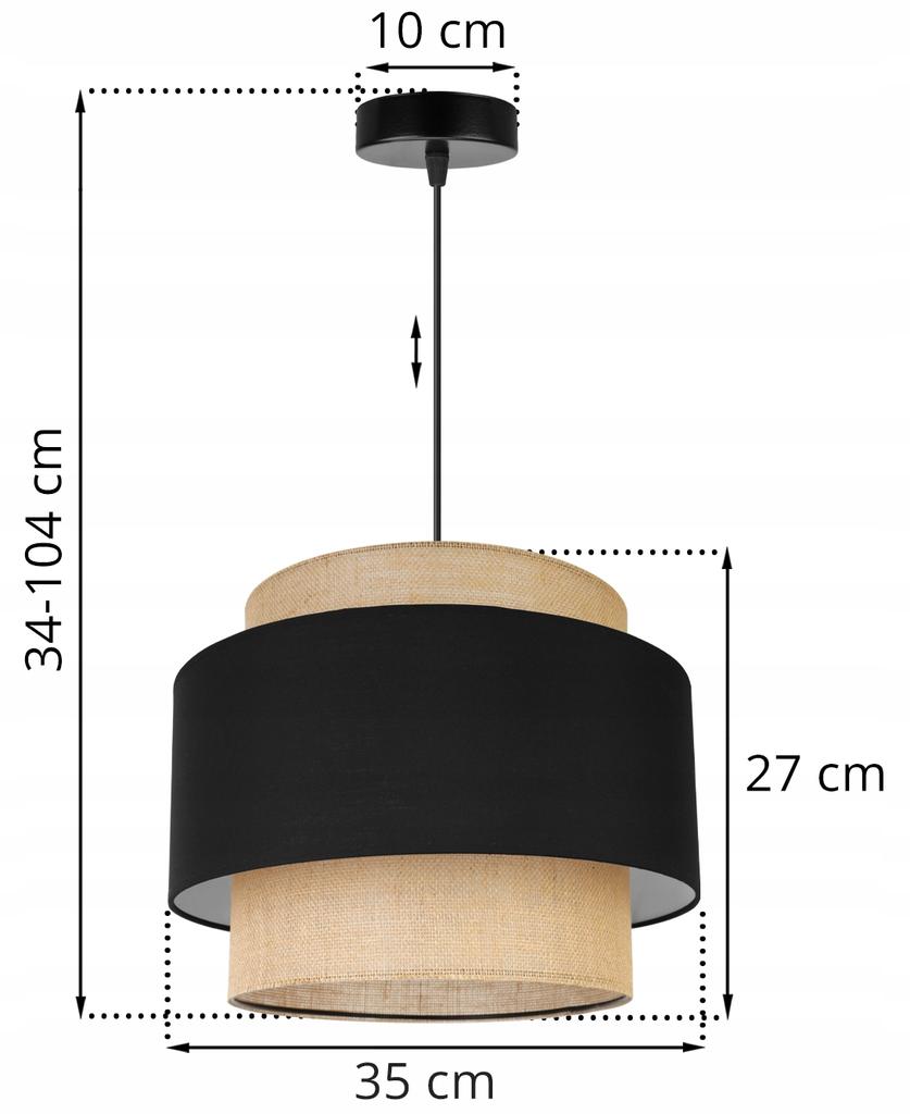 Hanging Lamp, Ceiling Chandelier, Lampshade, Boho Juta