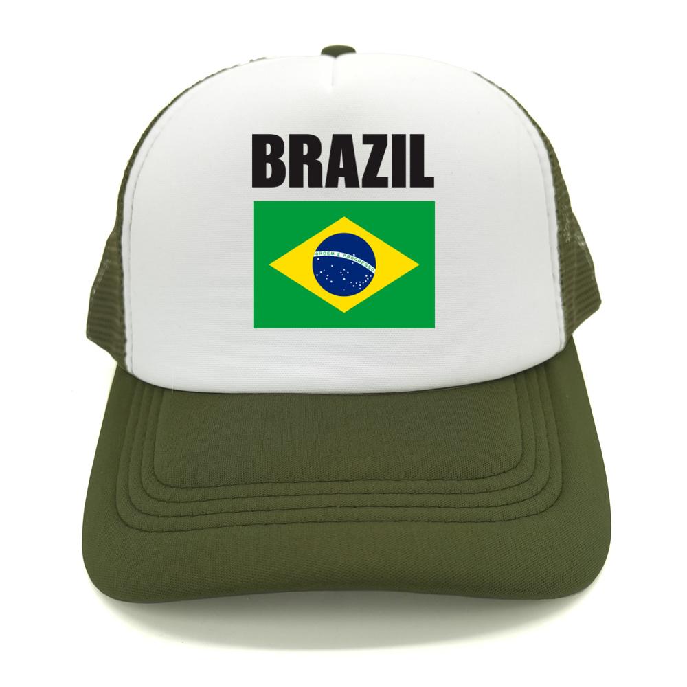 Brazil Flag Trucker Hat Adult Adjustable Mesh Net Country Fans Baseball Cap Unisex Women Hip Hop Dad Gift Hat