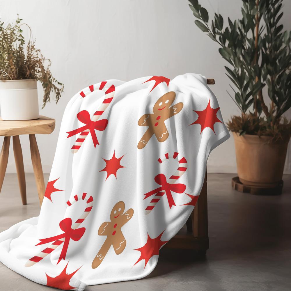 

Cozy Throw Blanket Soft Warm Flannel Fleece Sherpa Luxury Home Decor Gift Idea for Couch Bed Travel Holiday Season 75x90cm