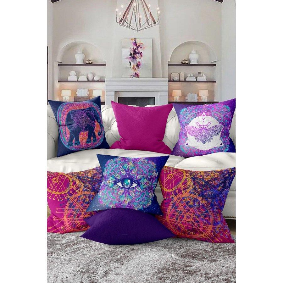 7 Pieces Custom Design Digital Printed Cushion Cover Set