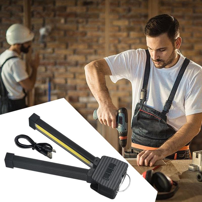 180 Degree Foldable Led Flashlight Gym Lamp Light Posing USB Rechargeable Magnet Flashlight With Hook 7-grade Dimming Waterproof