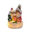 Cute Christmas House Ornaments Resin Miniature Figurine Sculptures House Statue Light  Festival