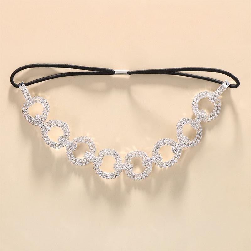 

Stonefans эластичный круглый ободок со стразами, женские свадебные аксессуары для волос, роскошная цепочка на голову, повязки на голову, свадебный головной убор с кристаллами Sliver Hairband