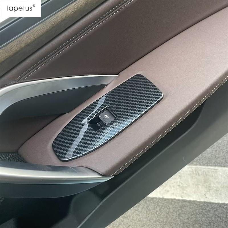 Inner Window Glass Lift Switch Button Panel Cover Trim For BMW X1 iX1 U11 X2 iX2 U10  2024 2025 ABS Carbon Fiber Accessories