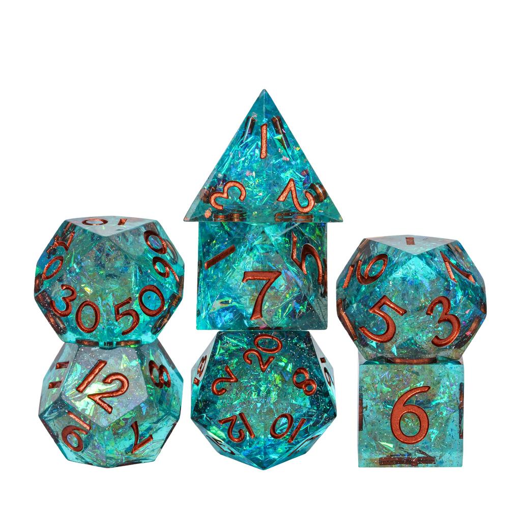 Cusdie Unique DND Dice Sharp Edges D4 D6 D8 D10 D% D12 D20 Polyhedral Dice Set for Dungeons&Dragons Tabletop Role Playing Games