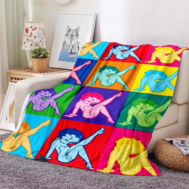 2026 New Model Cartoon B-Bettyy-Boopp Blanket Flannel Sofa Bed Warm Plush Office Comfortable Portable Gift Picnic Blanket