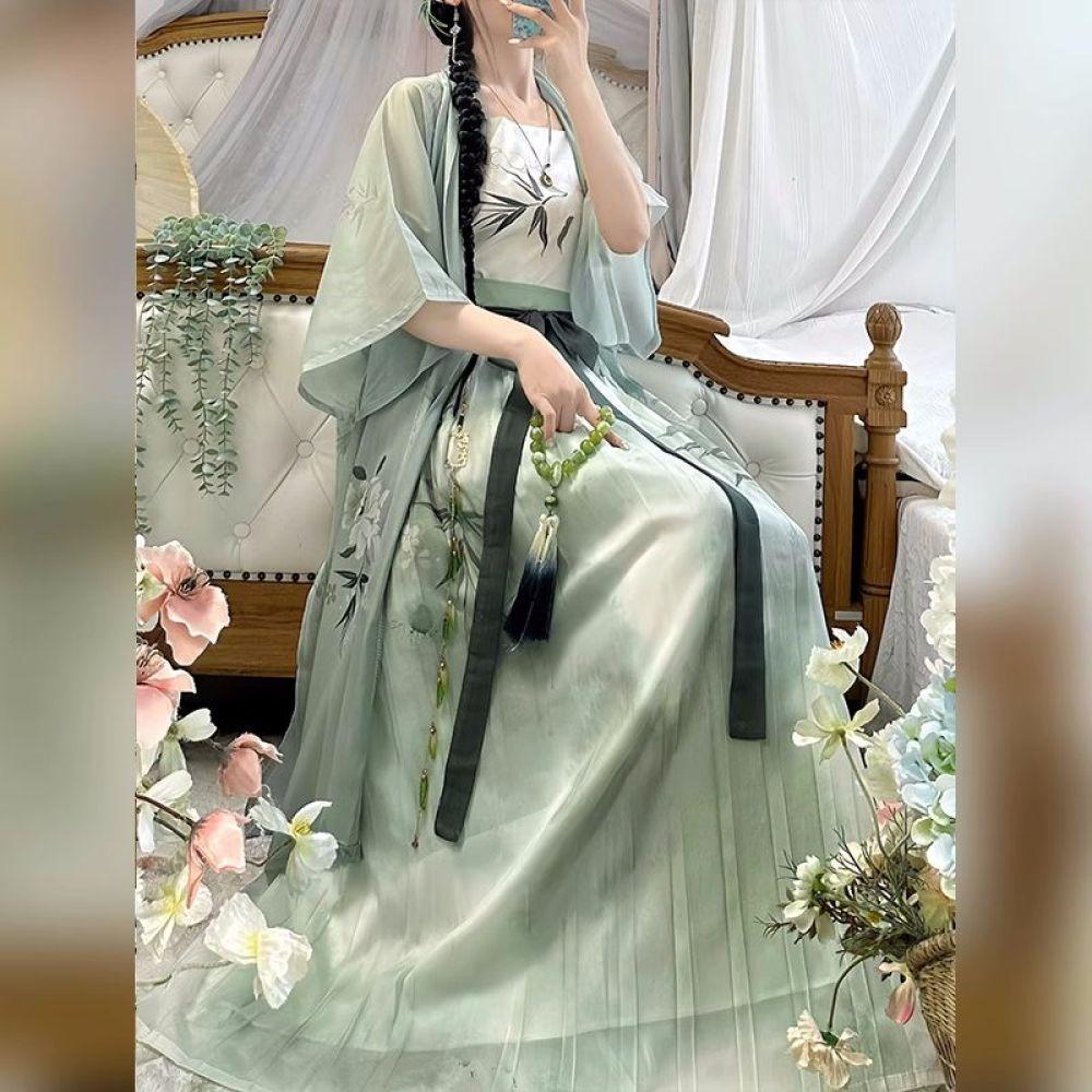 Chinese Song Dynasty Style Hanfu Women's Suit Waist-length Pleated Skirt Daily Suit