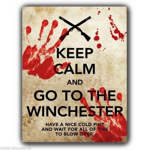 SIGN METAL PLAQUE KEEP CALM AND GO TO THE WINCHESTER Shaun of the Dead zombiesAluminum 20x30cm(7.8x11.8inch)