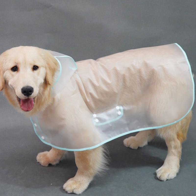 Large Dog Raincoat Waterproof Reflective Cape Golden Retriever Samoyed All-Season Pet Outerwear