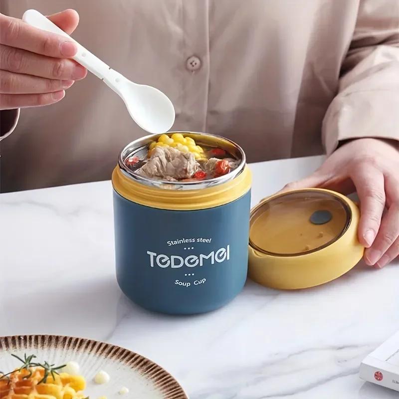 2 Tiers Thermos Lunch Box Insulated Soup Cup Thermal Containers Lunch Box Stainless Steel Bento Box Thermo Keep Warm for Student